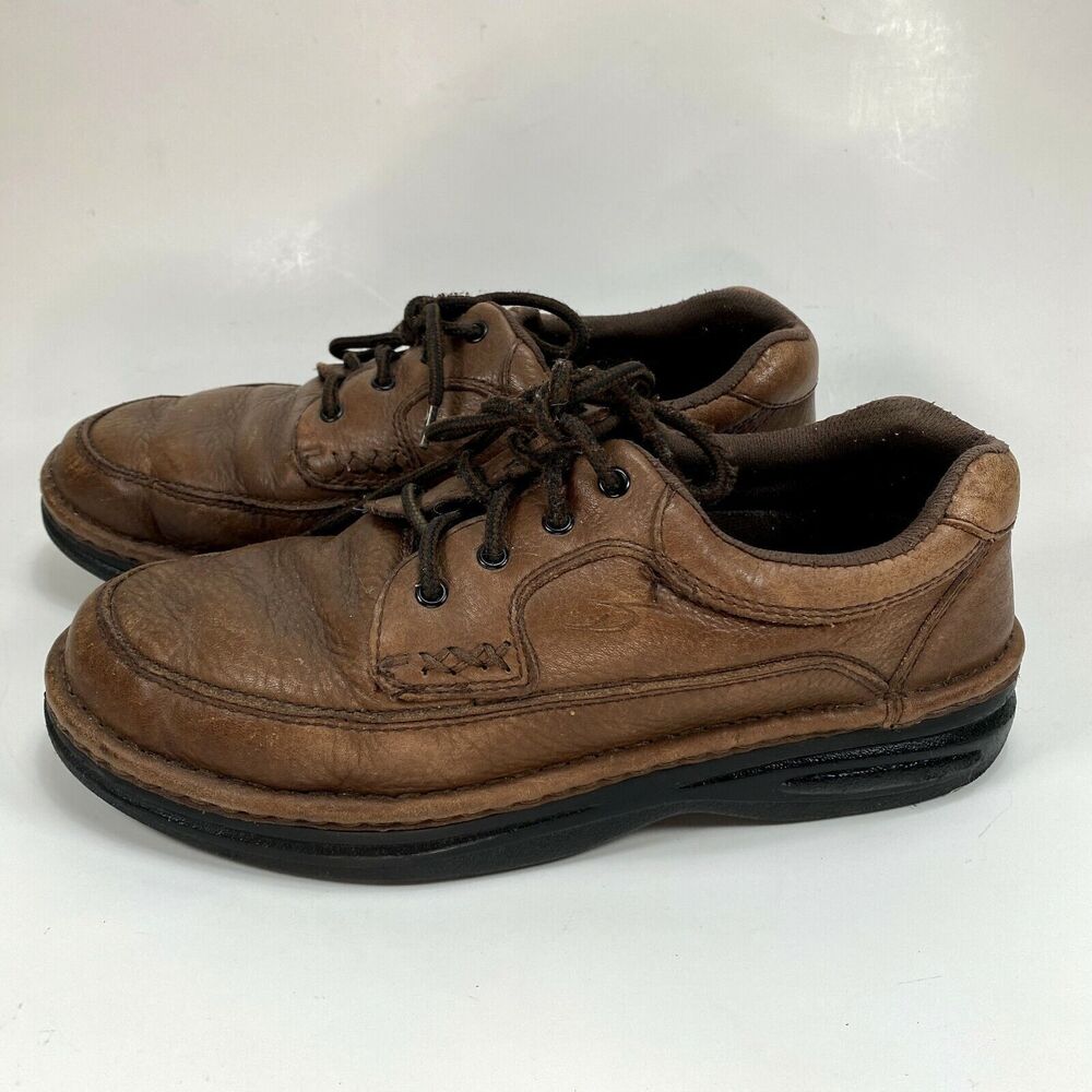 Dr, Scholls Men's Brown Leather Victory Shoes Massaging Gel Insoles Ties 10.5 W